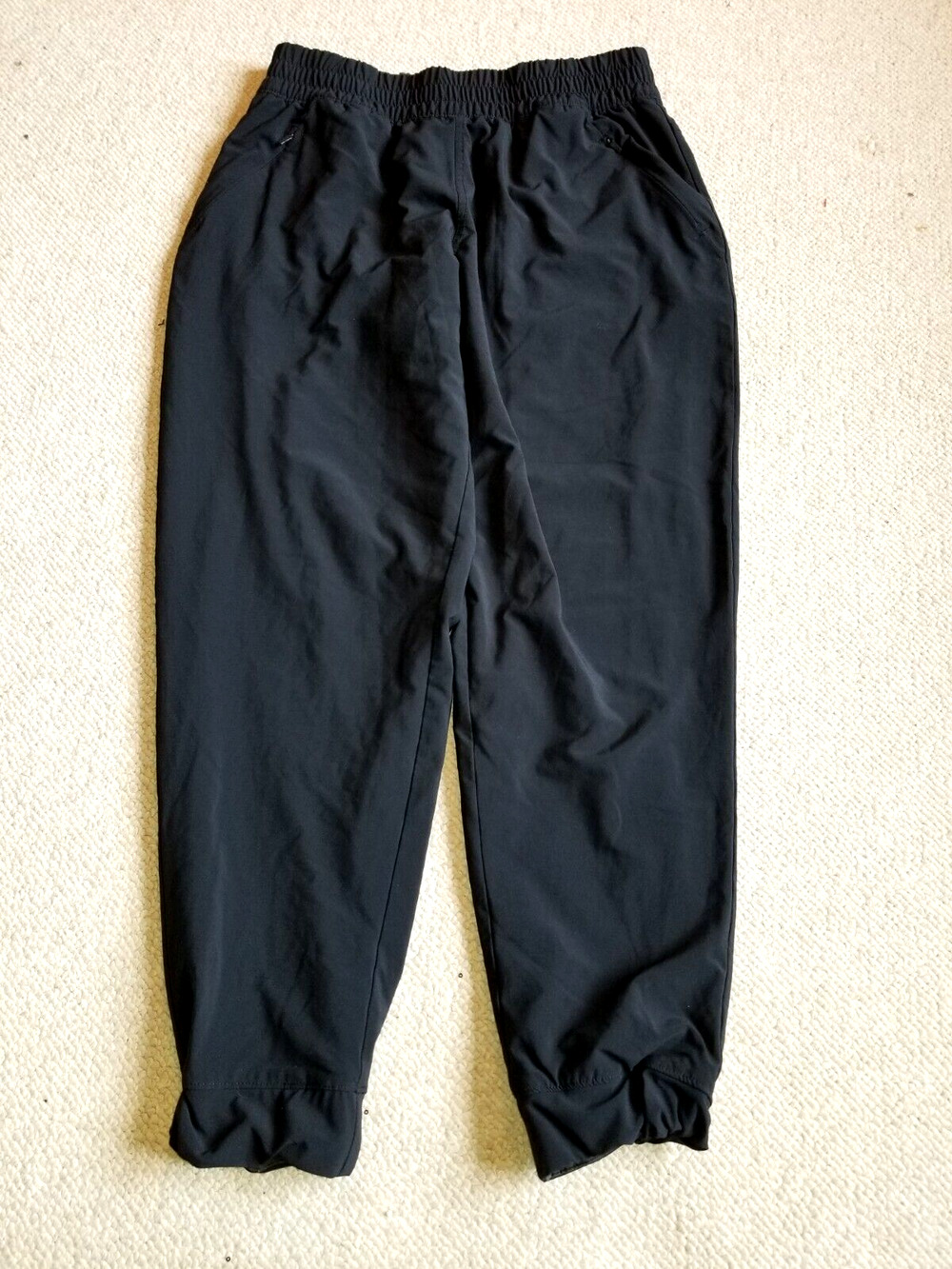 Womens Pants-COLUMBIA-black stretch lined elastic waist drawstring jogger-M